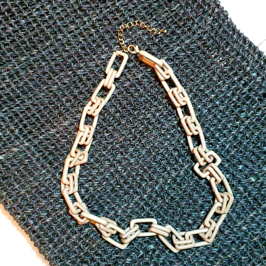 Boutique Brand Link Chain Taupe Statement Necklace